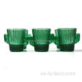 Vintage grön kaktusskott glas